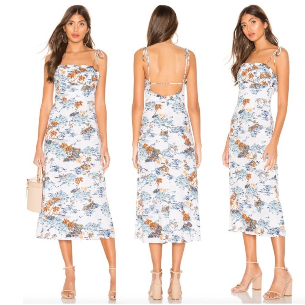 Free People Beach Party Midi Dress - Tropical Flamingo Paradise Print Size 2